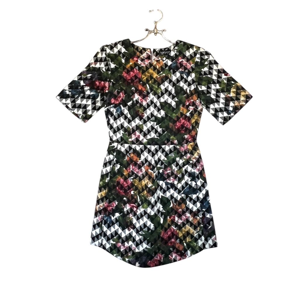 Topshop Blurred Jacquard A-Line Dress Size 2 - Picture 3 of 14